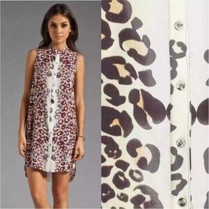 Mara Hoffman | leopard print shirt-dress mini sleeveless button up size small